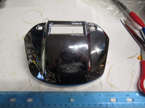 Harley Sportster Chrome Headlamp Visor Cover with Cutout 1971-up?? - Image 2
