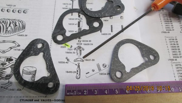 Harley 45,Big Twin Flathead, Servi-car Tappet Guide Gaskets 1930-73 P/N 18631-30 - Image 2