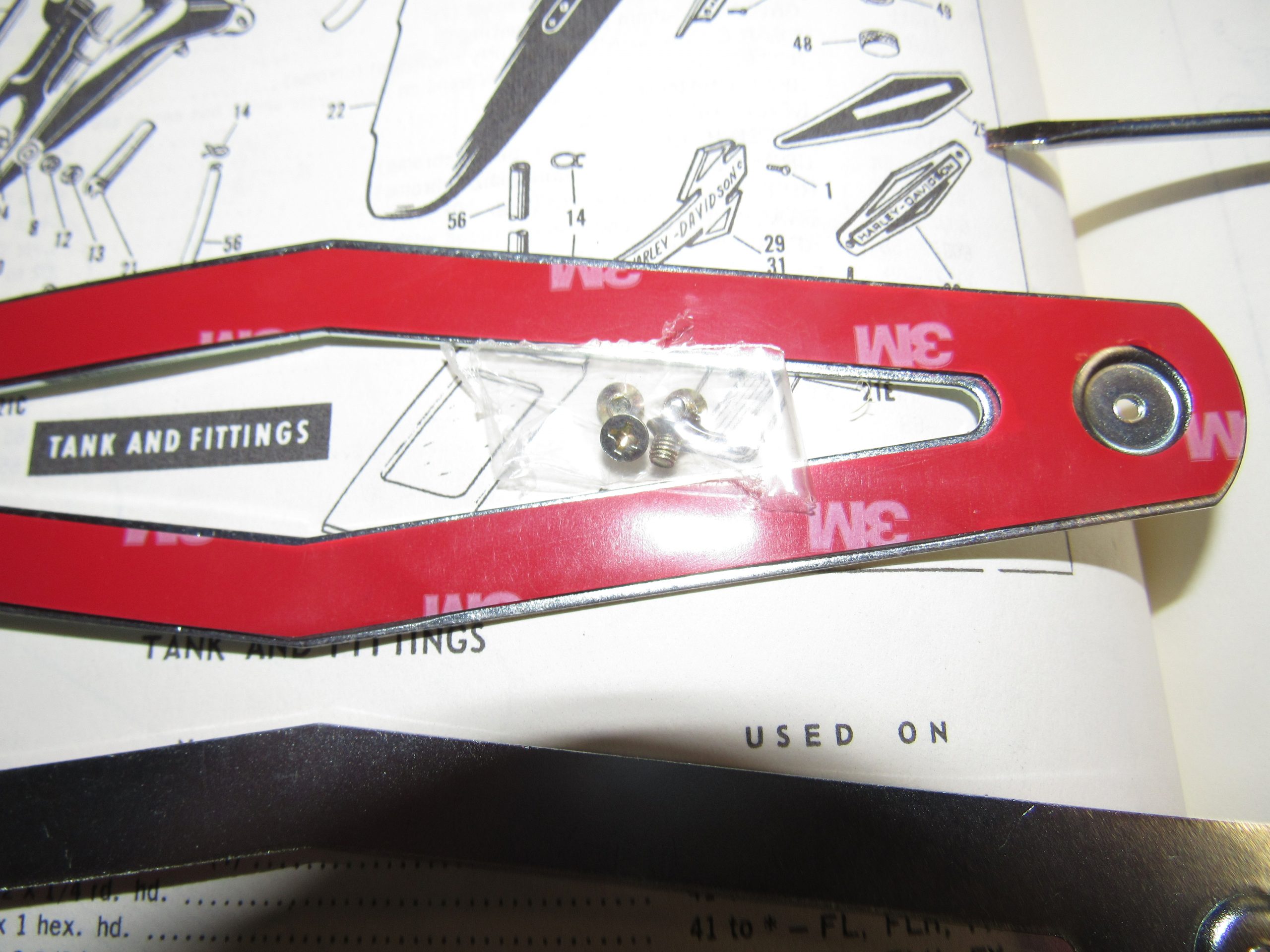 Harley Shovelhead FL FLH Servi-car XLH ?Gas Tank Emblem Adhesive Mount Kit - Image 3