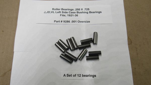 Harley J,JD,VL Left Side Case Bushing Bearings 1921-36. P/N 9286 .001 Oversize