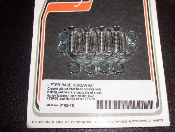 Harley Knucklehead,Panhead,45 Flathead Chrome Lifter Base Screws..