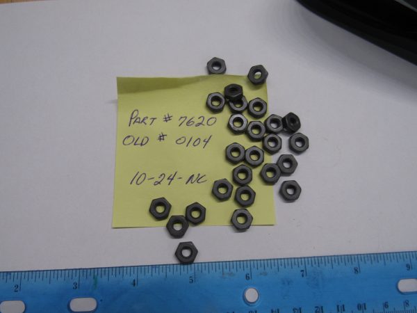 Parkerized 10-24 N.C. X 1/8" X 3/8" Hexagon Nut Part # 7620 or Old # 0104