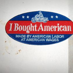 Harley,Indian,Custom,Vintage Style * I Bought American* Motorcycle Jacket Patch.