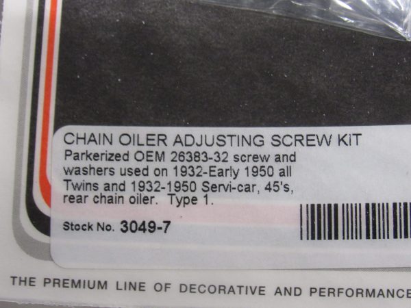 Harley Knucklehead,Panhead,45 Flathead Chain Oiler Adjusting Screw Kit  1932-50 - Image 2