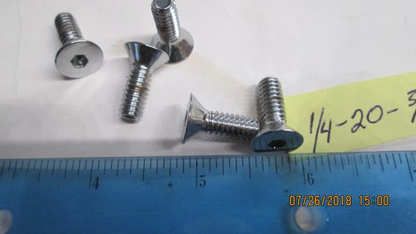 Chrome Plated Flathead Allen Screws 1/4-20 x 3/4"  *HARDWARE* - Image 2