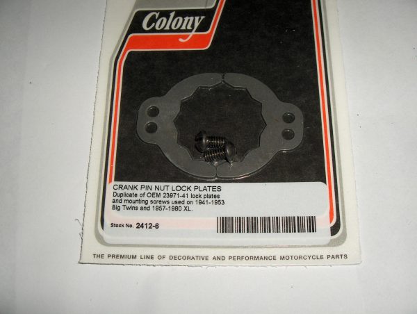 Harley Knucklehead, Panhead,Sportsters Crankpin Nut Lock Plates & Screws