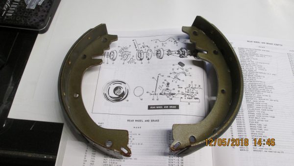 Harley 45 Flathead Servi-car Rear Brake Shoes 1951-73. P/N 83350-51