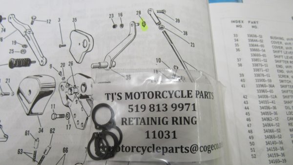 Harley Shovel.Sportster Cam,Transmission,Shifter Snap Rings 1965-UP? P/N 11031