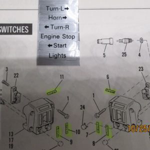 Harley Shovelhead,Sportster.Handlebar Control Box Decal Set.1972-81