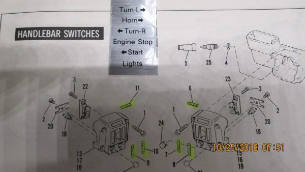 Harley Shovelhead,Sportster.Handlebar Control Box Decal Set.1972-81
