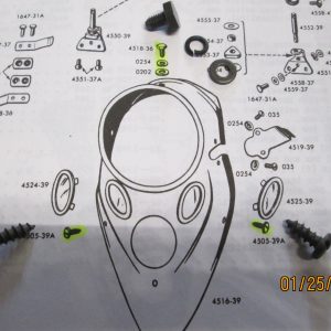 Harley Knucklehead,Flathead Cateye Dash Panel Mounting Kit 1939-46