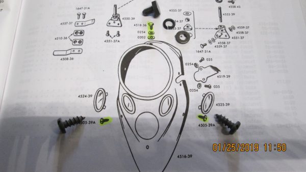 Harley Knucklehead,Flathead Cateye Dash Panel Mounting Kit 1939-46