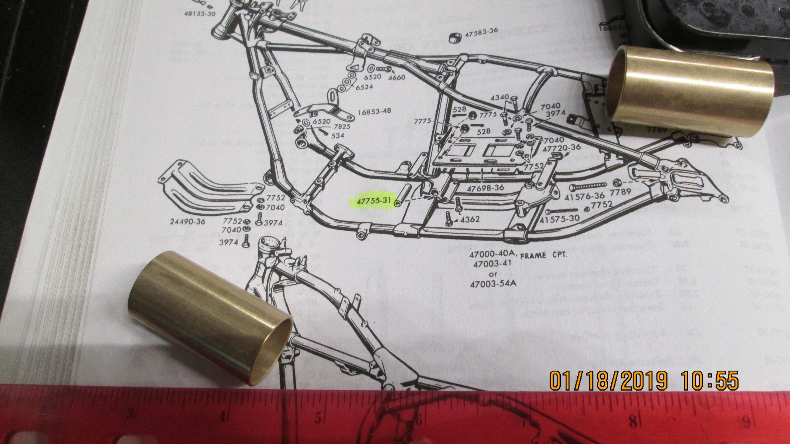 Harley Knucklehead,Panhead Brake Cross Over Shaft Bushings 1937-57 P/N 47755-31