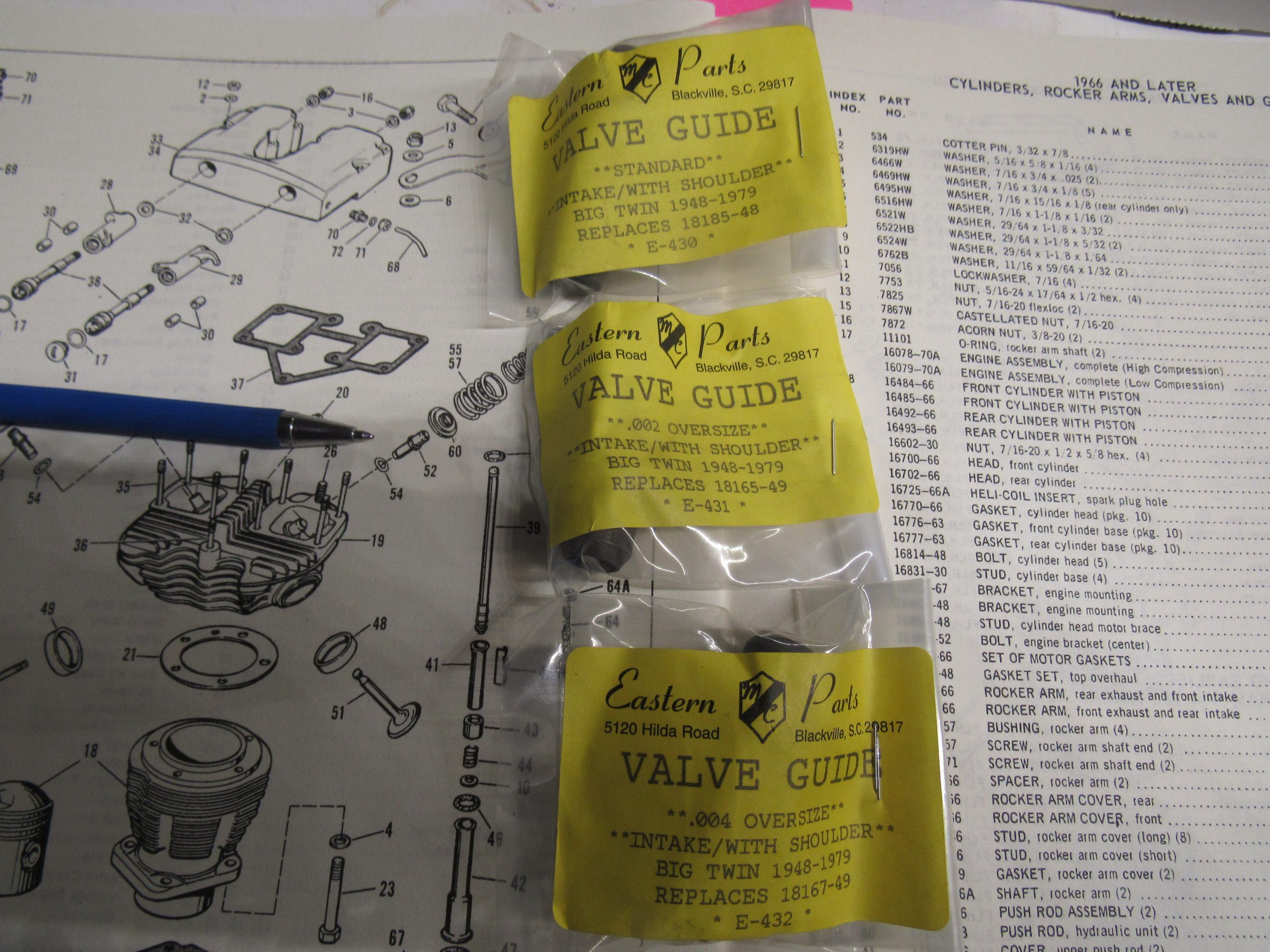 Harley Panhead,Shovelhead Intake Valve Guides..**CAST**  1948-78 - Image 3