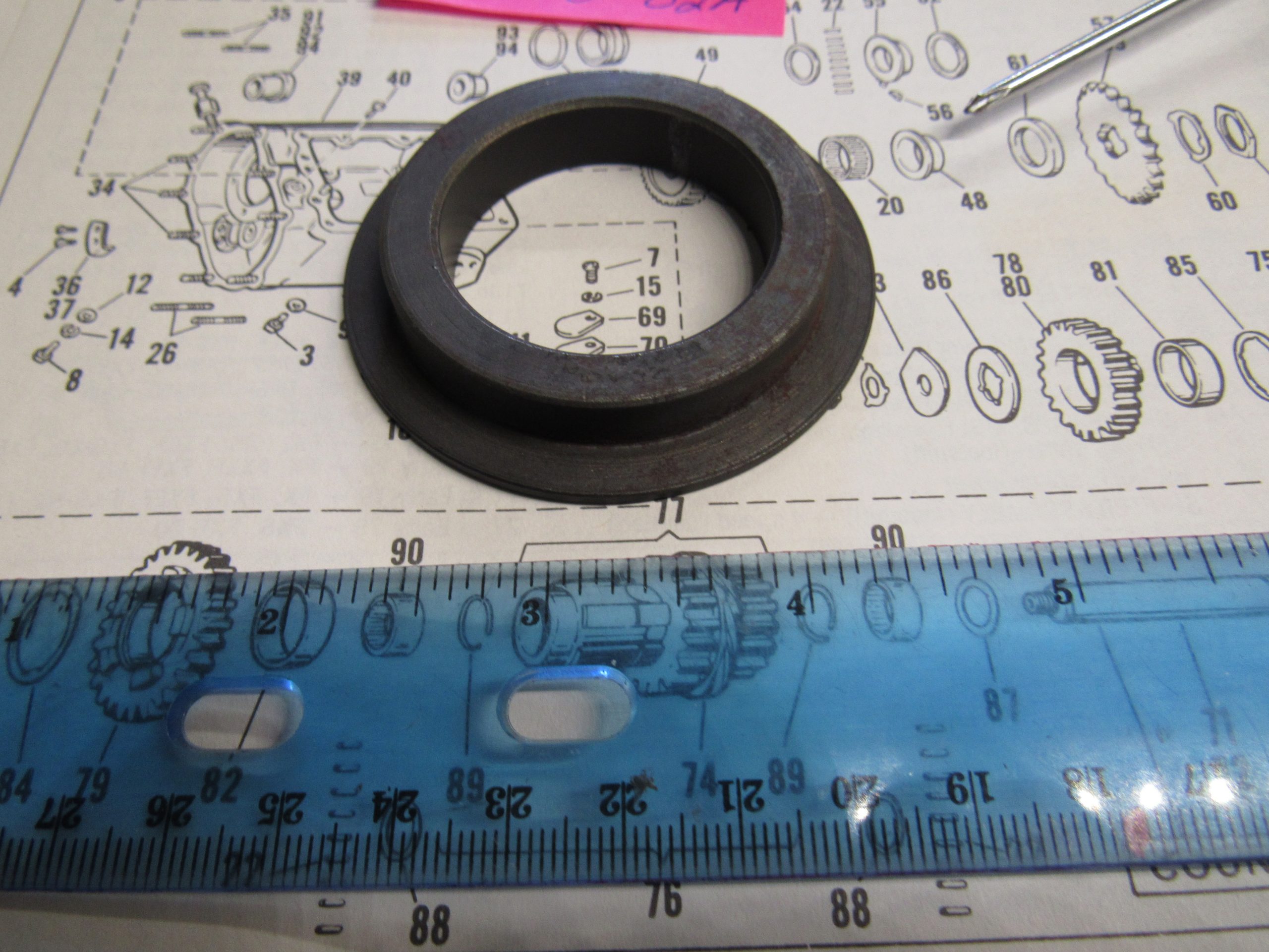 Harley Shovelhead Transmission Main Drive Gear Spacer 1983-84..P/N 35070-82A - Image 2