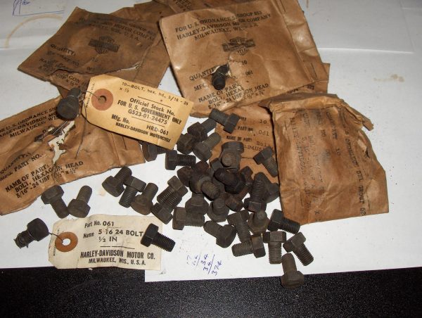 Harley Knucklehead,Panhead,Flathead CP Bolts 5/16"-24NFx1/2" Long "NOS" P/N 3953