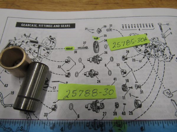 Harley 45 Flathead Solo & Servi-car Idler Gear Stud & Bushing.1932-73