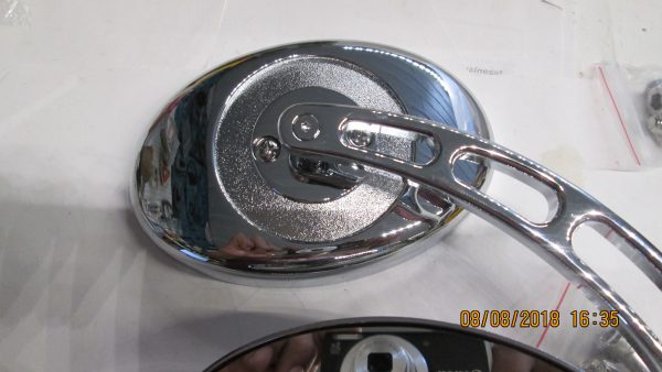 Universal Chrome Large Oval Style Mirrors with Curve Stems - Image 4