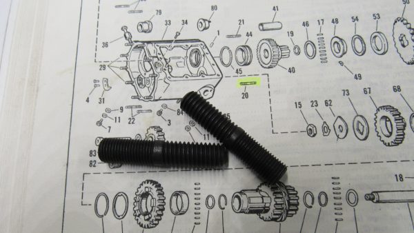 Harley 45 Flathead Solo, Servi-car Cylinder Base Studs.& Big Twin Transmission Studs 1929-73 P/N 16830-29A - Image 5