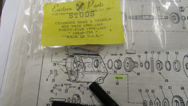 Harley 45 Flathead Solo, Servi-car Cylinder Base Studs.& Big Twin Transmission Studs 1929-73 P/N 16830-29A - Image 3