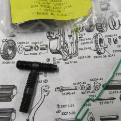 Harley Big Twin Transmission Side Cover Stud 1-3/8" Long  1937-64  P/N 33298-36