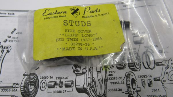 Harley Big Twin Transmission Side Cover Stud 1-3/8" Long  1937-64  P/N 33298-36 - Image 2