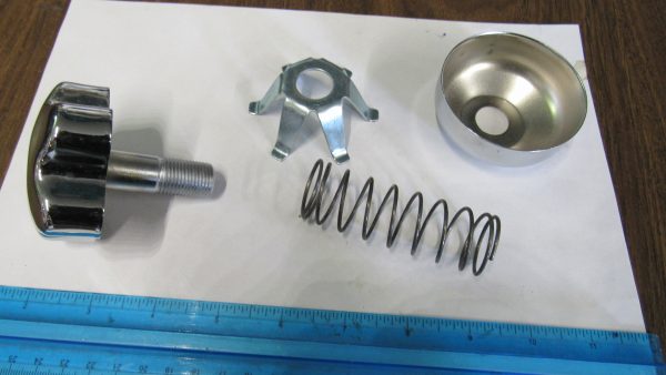 **USED* Harley Panhead Chrome Fork Steering Damper Knob Kit.. 1949-59.. - Image 2