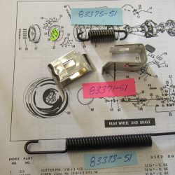 Harley Servi-car Brake Shoe Hardware Kit 1951-73  P/N 83375-51,,83373-51,,83371-51