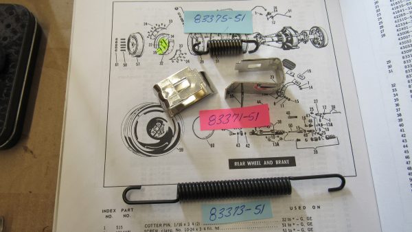Harley Servi-car Brake Shoe Hardware Kit 1951-73  P/N 83375-51,,83373-51,,83371-51