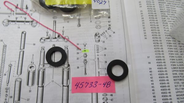 Harley Panhead,Shovel,Evolution,Twin Cam Fork Cap Oil Seals 1949-UP?? P/N 45733-48 - Image 2