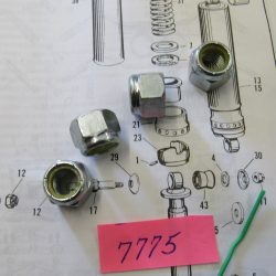 Harley Sportster, Shovelhead, Shock Stud Nylon Lock Nuts.. **QTY 4** 1958-UP??  Part # 7775