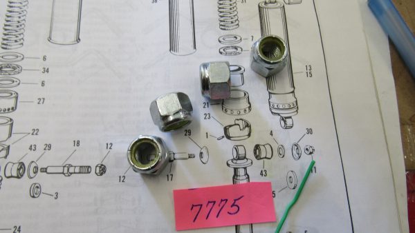 Harley Sportster, Shovelhead, Shock Stud Nylon Lock Nuts.. **QTY 4** 1958-UP??  Part # 7775