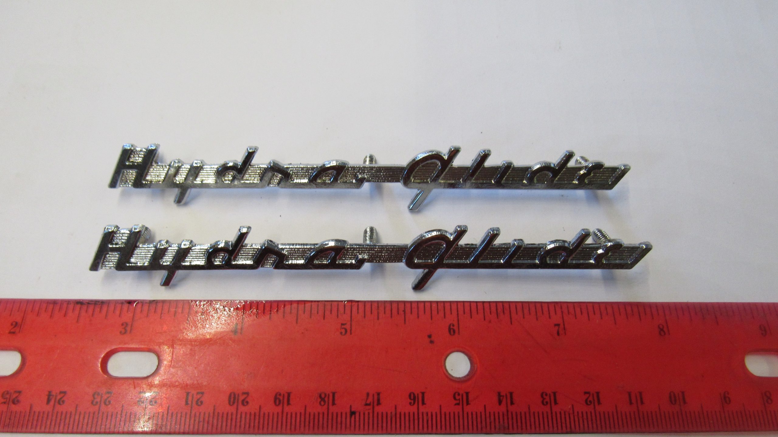 Harley Panhead Front Fender "Hydra Glide" Emblem Set. 1950-UP?? P/N 91582-50 - Image 5