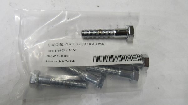 Chrome Plated Hex Head Bolt . 5/16-24-1-1/2" *Fine Thread*