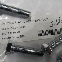 Chrome Plated Hex Head Bolt . 5/16-24-1-1/4" * Fine Thread*