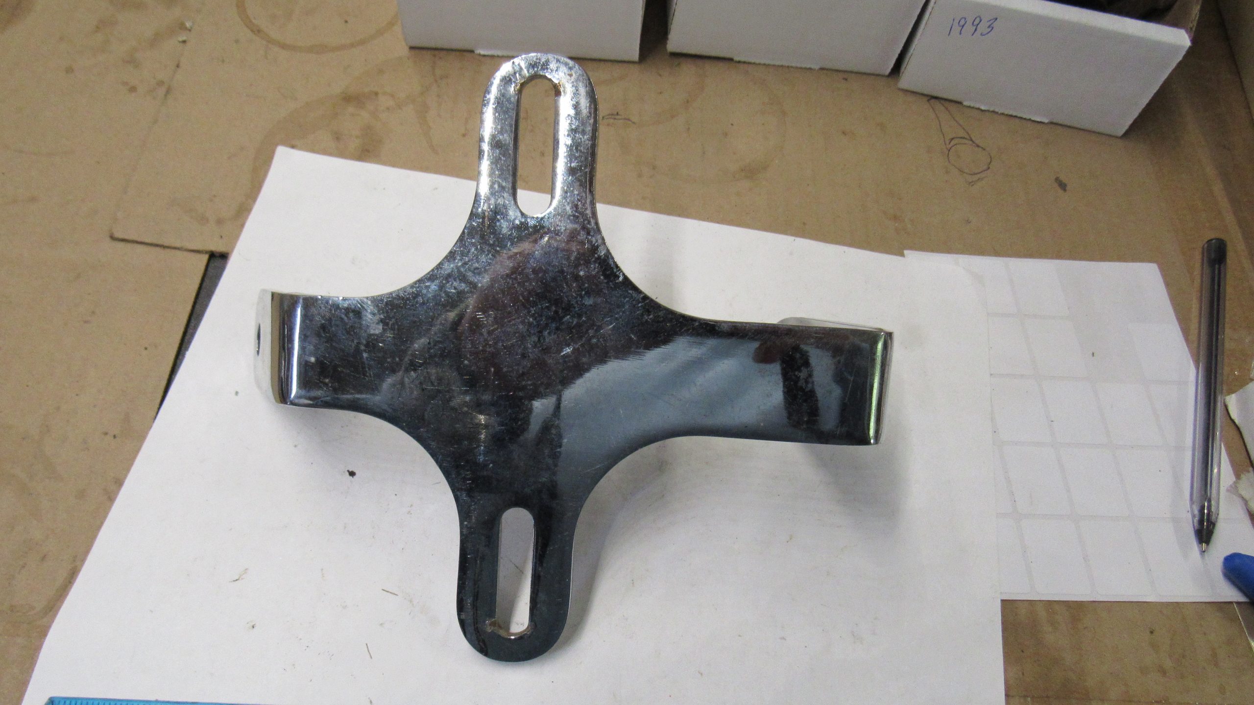 **USED**Vintage Style Chopper Dual Headlight Bracket "OLD SCHOOL" TJs