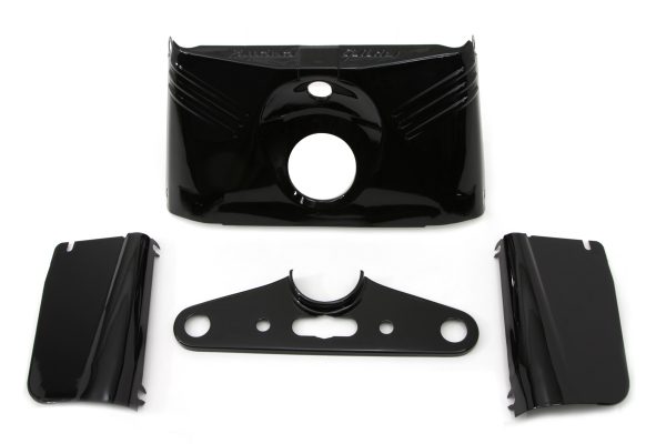 Harley Panhead Replica Triple Tree Cover Kit *Black* 1949-59 - Image 4