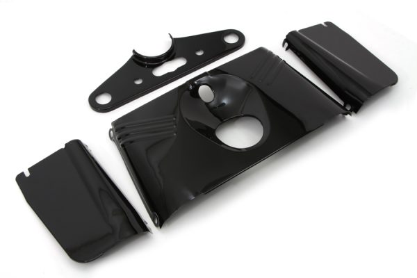 Harley Panhead Replica Triple Tree Cover Kit *Black* 1949-59