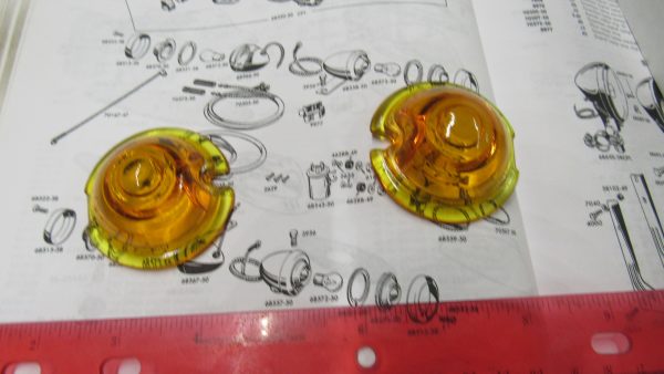 Harley Panhead Guide DH-49 Bullet Marker Light Lamp: *Amber Lens*Part # 68571-50 - Image 2