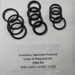 Harley Evolution, Sportster Pushrod Cover O-Ring Seal Kit. 1984-99. P/N 11157, 11145, 11132