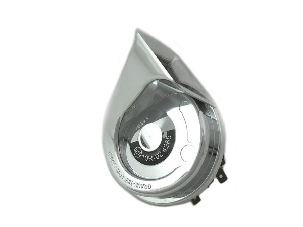 Harley Shovelhead,Evolution, Twin-Cam Chrome Cow Bell Horn. *Universal Fit*  12 Volt