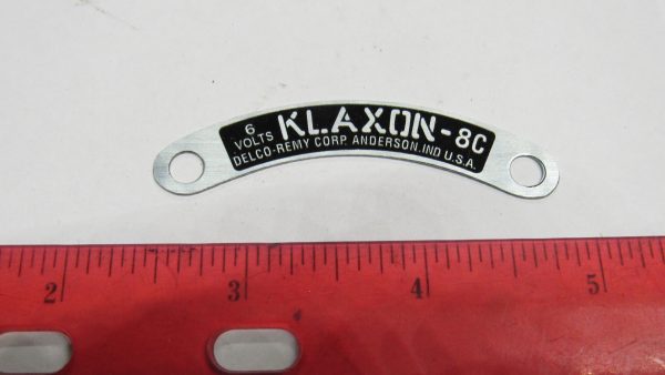 Harley, J, JD VL Indian Klaxon Horn Identification Tag *KLAXON-8C*