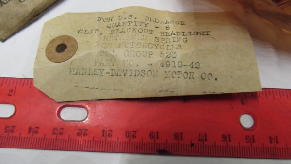 Genuine Harley 45 Flathead WLA, WLC, Headlight Retainer Spring Clip **NOS** P/N 4910-42 - Image 3