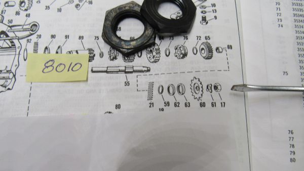 Harley 45 Flathead,Servi-car Transmission Mainshaft Sprocket Nut 1941-73. P/N 8010 - Image 2