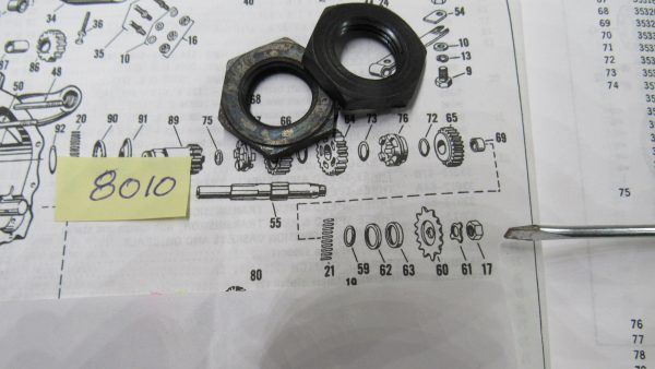Harley 45 Flathead,Servi-car Transmission Mainshaft Sprocket Nut 1941-73. P/N 8010