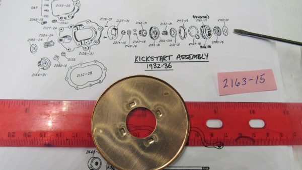 Harley JD VL Flathead Transmission Oil Retainer Washer *Copper* 1915-36  P/N 2163-15 - Image 2