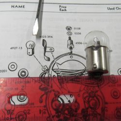 Harley Knucklehead ,Flathead 6 Volt Dash Bulb. 1936-46. P/N 68165-15 or Old # 4297-15