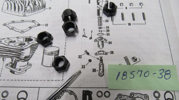 Harley, Knucklehead,Panhead,Flathead,Sportster Split Tappet Nut 1938-UP??. P/N 18570-38
