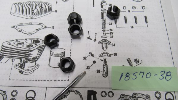 Harley, Knucklehead,Panhead,Flathead,Sportster Split Tappet Nut 1938-UP??. P/N 18570-38 - Image 2