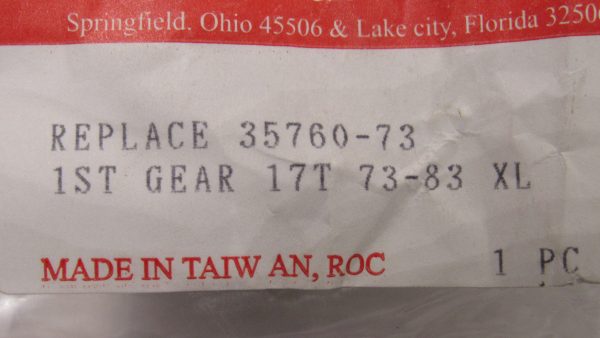 Harley Sportster Transmission Countershaft 1st Gear, 17 Tooth. 1973-83. P/N 35760-73 - Image 3